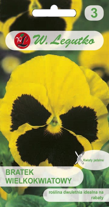 Bratek wielkokwiatowy żółty z czarną plamą nasiona 0,5 g - Legutko