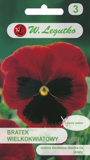 Bratek wielkokwiatowy czerwony z plamką nasiona 0,5 g Legutko