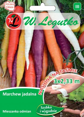 Marchew mieszanka odmian nasiona na taśmie 7 m - Legutko