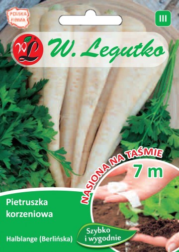Pietruszka 'Halblange' nasiona na taśmie 7 m - Legutko