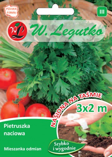 Pietruszka naciowa mieszanka odmian nasiona na taśmie 7 m - Legutko