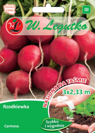Rzodkiewka 'Carmesa' nasiona na taśmie 7 m - Legutko